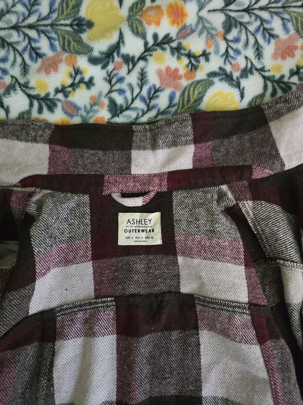 Ashley Outerwear-Style Jacket in Burgundy and Gray